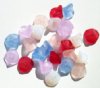 25 9mm Transparent Matte Mix Three Petal Flower Drop Beads